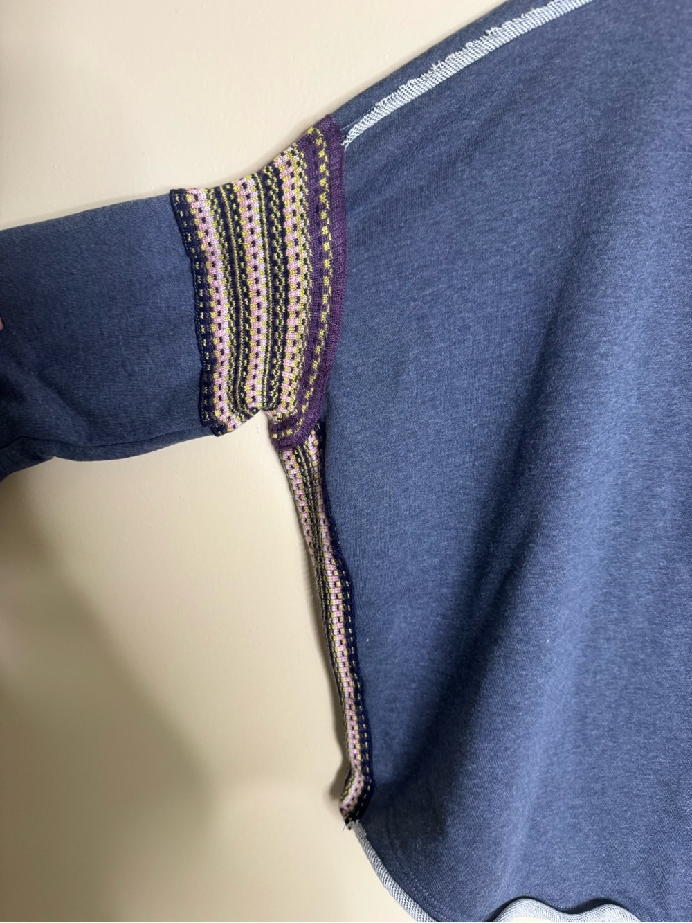 Natural Life Knit Trim Oversized Cotton Sweatshirt Boho Earthy Ecocore Large S/M - Picture 6 of 8